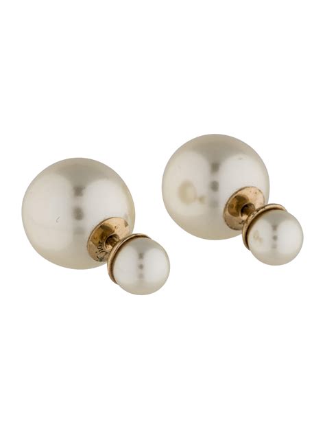 dior earrings double pearl|christian mise en Dior earrings.